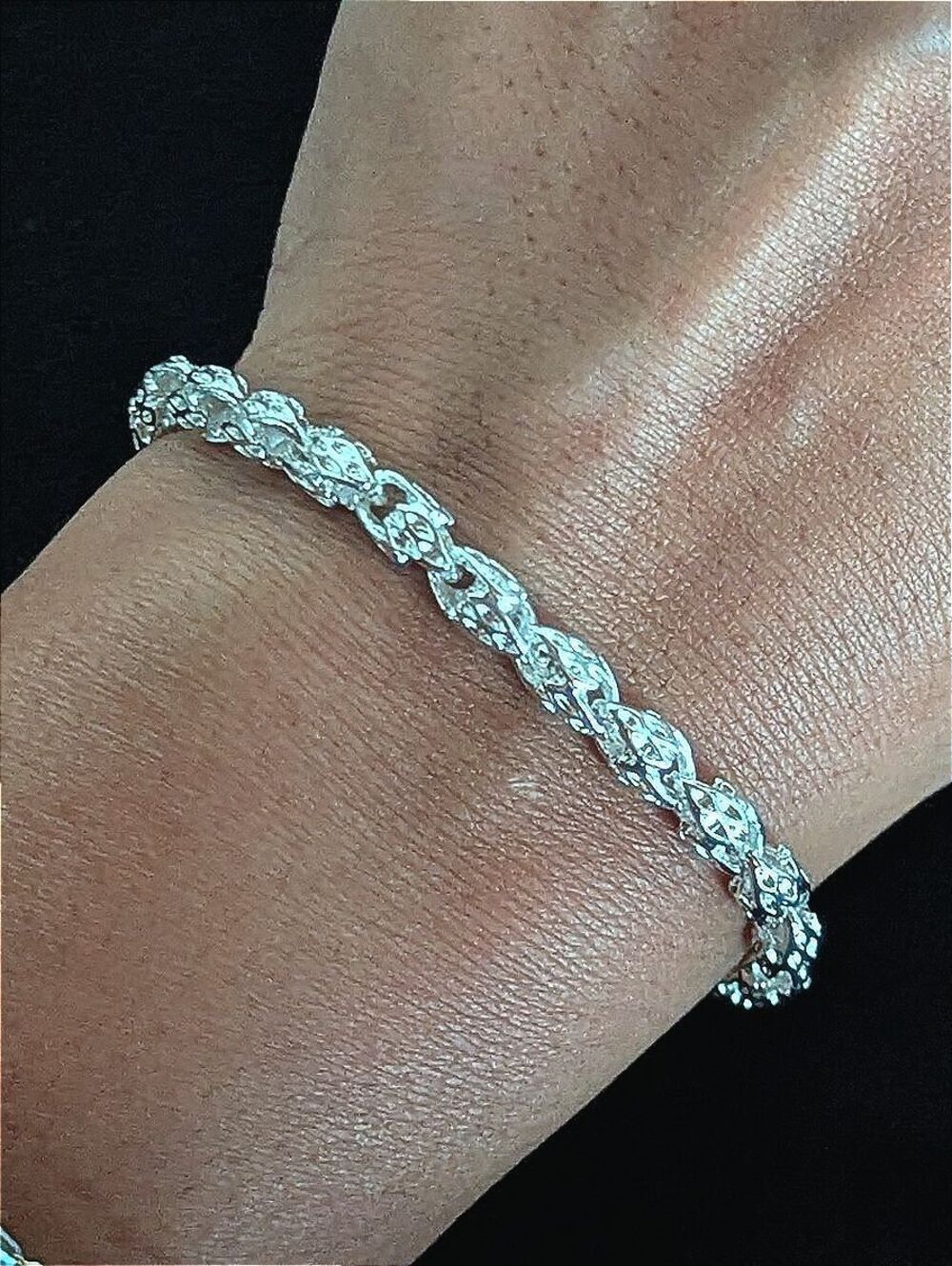 Sterling Silver 925 Chain Bracelet Women Men Gift Minimalist Elegant Exquisite